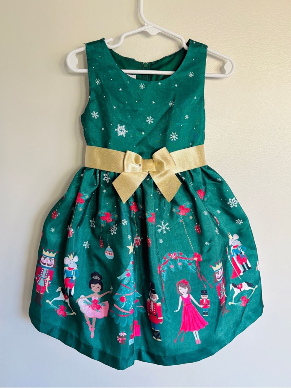 Bonnie Baby Green Holiday Nutcracker Dress 3T
